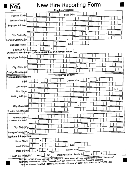 New Employee Forms Montana Employeeform Net