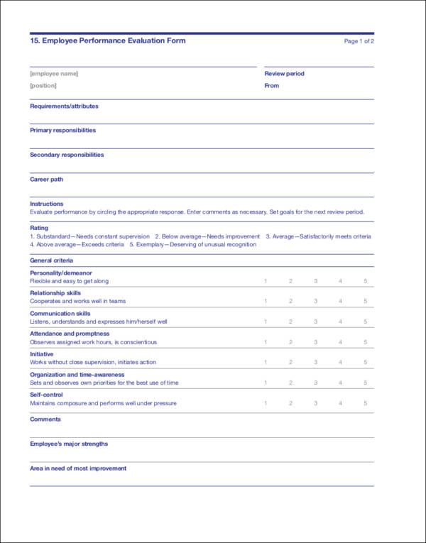 Hr Plumbing Employee Evaluation Form 2023 Employeeform Net