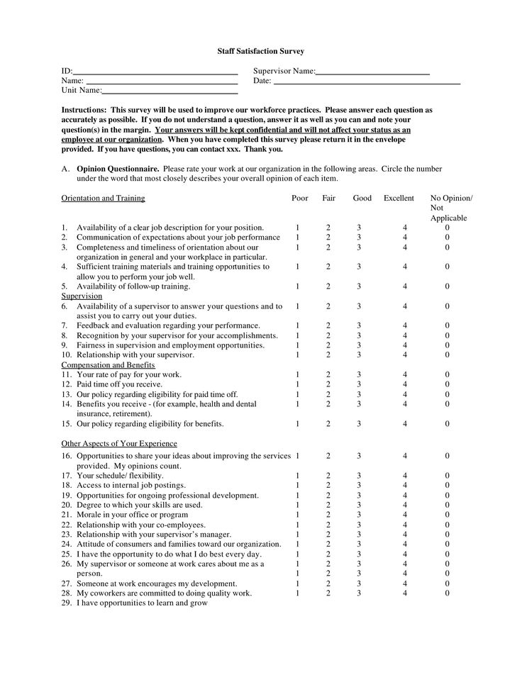 14 Employee Satisfaction Survey Form Examples Pdf Doc For Employee 