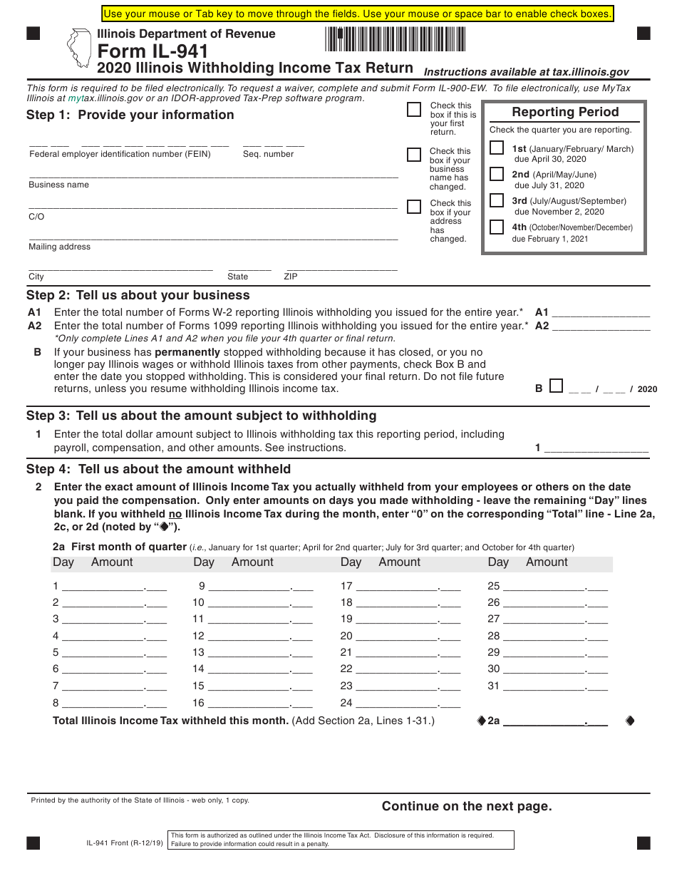 2021 Illinois Withholding Form W4 Form 2021