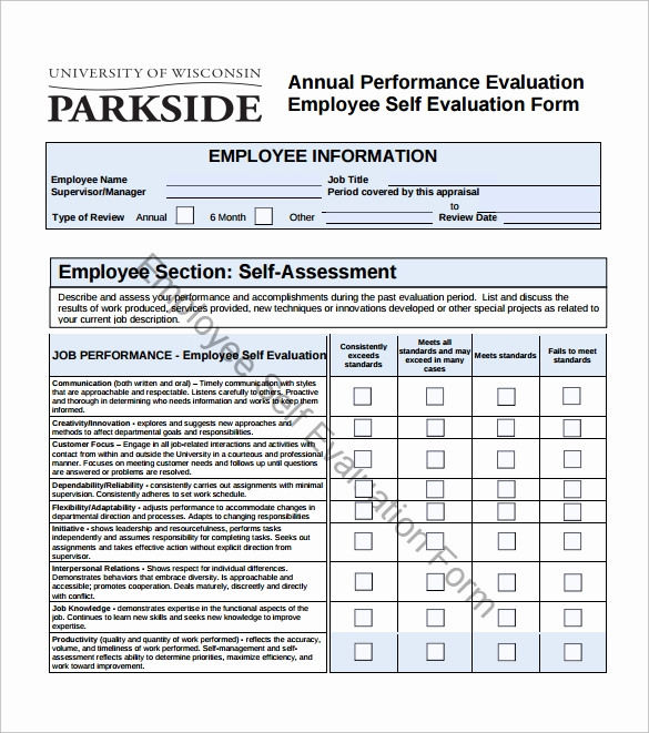 30 Free Employee Evaluation Forms Printable Tate Publishing News