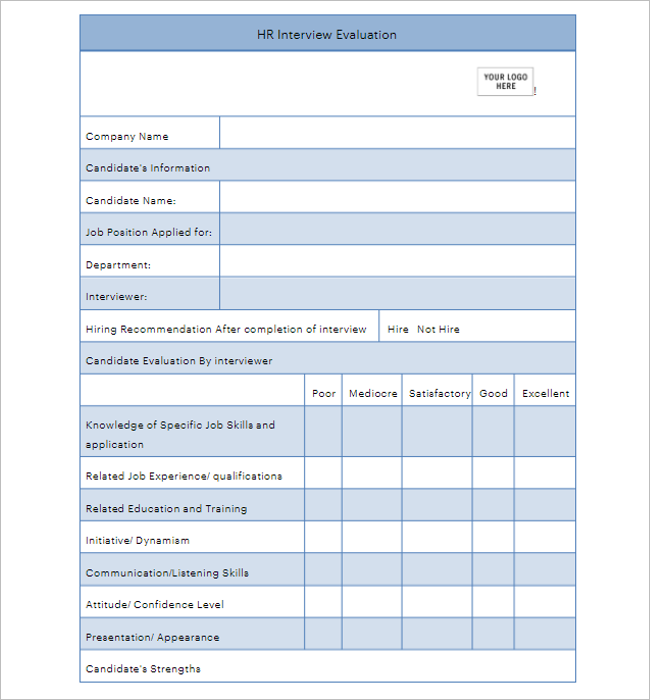 31 Employee Evaluation Form Templates Free Word Excel Examples