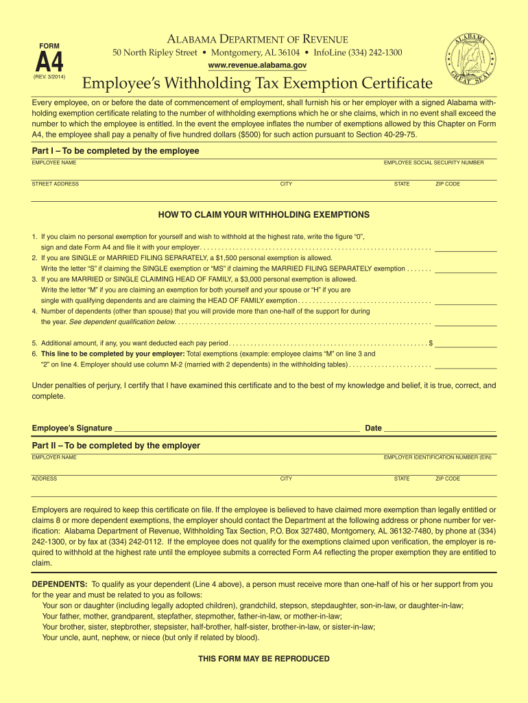 Alabama A4 2021 Form Printable W4 Form 2021