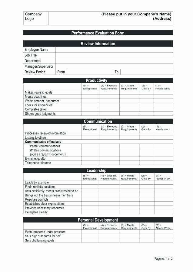 Annual Performance Review Template Best Of Annual Employee Review