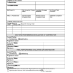 Construction Contractor Performance Evaluation Form Printable Pdf Download