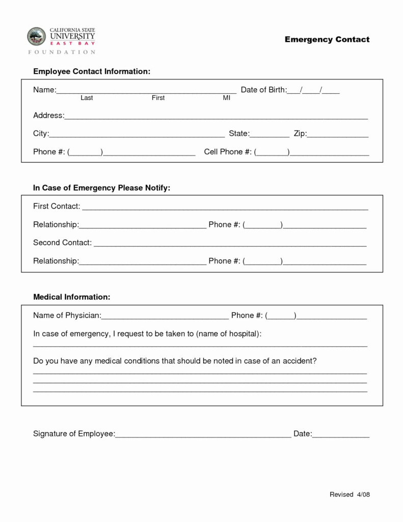 Employee Contact Information Form Peterainsworth