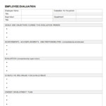 Employee Evaluation Form Employee Performance Evaluation