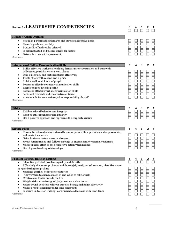 Employee Evaluation Form Sample Free Download