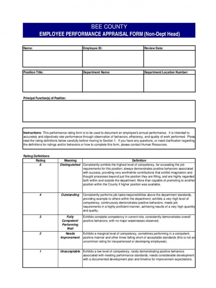 Employee Evaluation Form Template Word Addictionary