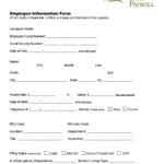 Employee Information Form FREE DOWNLOAD Aashe