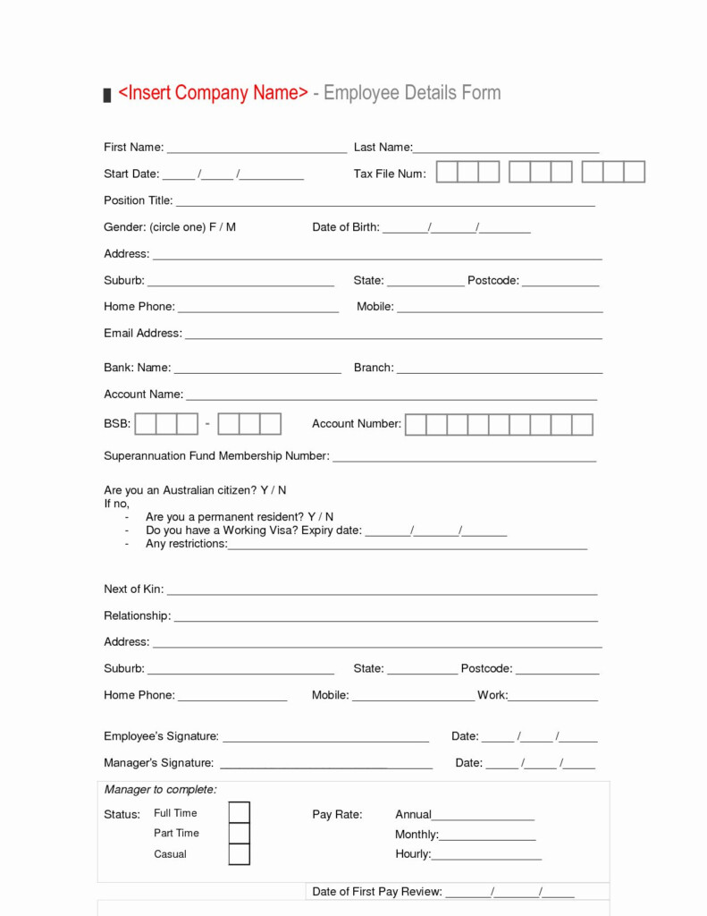 Employee Information Form Template Inspirational New Hire Employee 