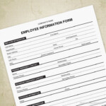 Employee Information Printable Form New Hire Sheet Custom Etsy