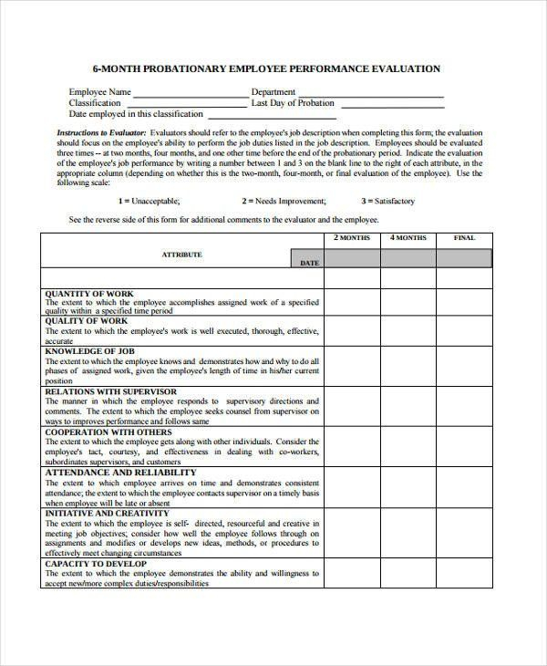 Employee Performance Evaluation Form Awesome Employee Evaluation Form 