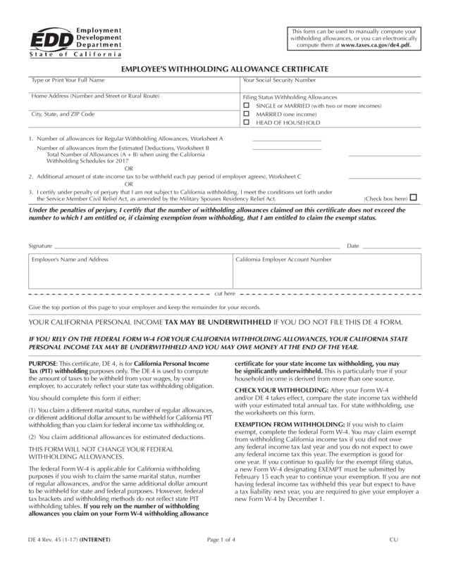 How To Fill Out An Employee S Withholding Allowance Certificate ...