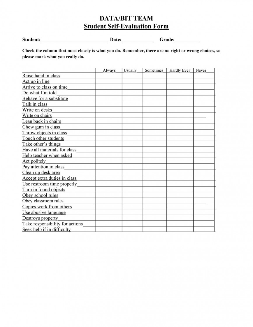 Employee Self Evaluation Form Template Addictionary