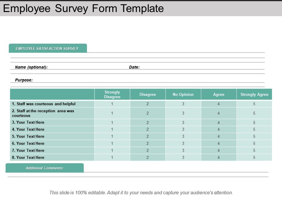 Employee Survey Form Template Powerpoint Slide Ideas Templates 