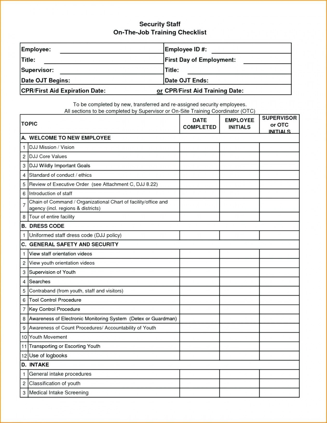 New Employee Training Assessment Form 2023 Employeeform