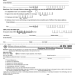 Fillable Form Ia W4 Employee Withholding Allowance Certificate 1999