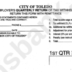 Form W 1 T City Of Toledo Employer S Quarterly Return Of Tax Withheld