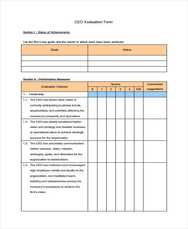 FREE 10 Sample Manager Evaluation Forms In PDF MS Word