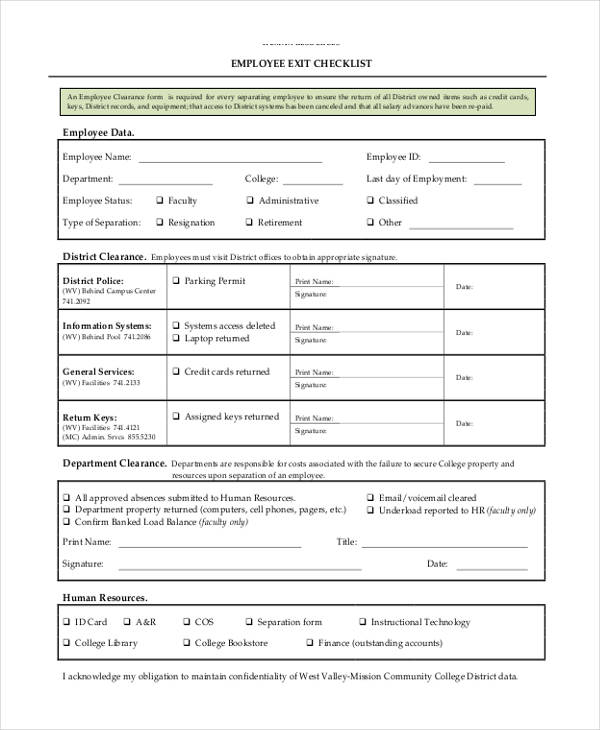 FREE 17 Employee Clearance Forms In PDF MS Word Excel