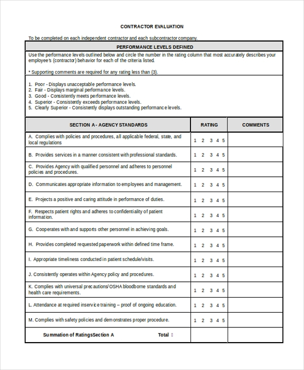 FREE 26 Sample Evaluation Forms In MS Word PDF Excel