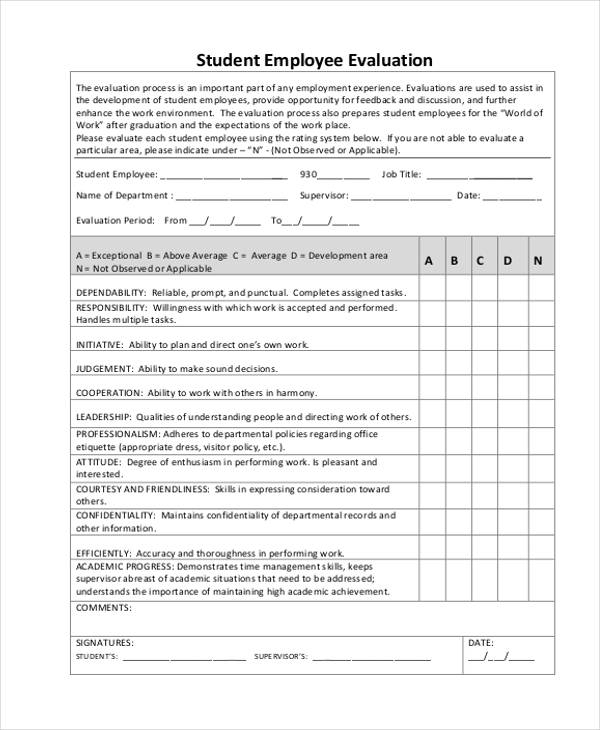 FREE 36 Printable Employee Evaluation Forms In PDF MS Word Excel