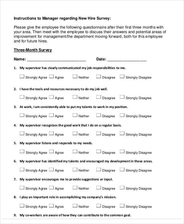 FREE 60 Sample Survey Forms In MS Word PDF