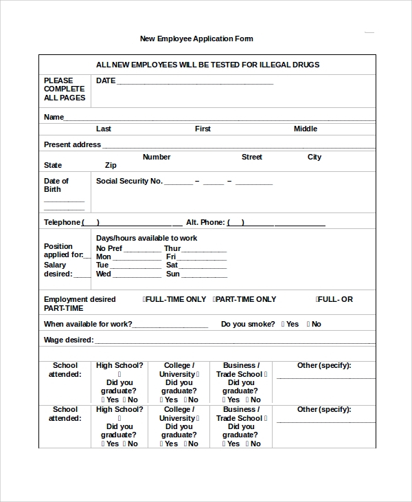 New Employee Form Pdf 2024 - Employeeform.net