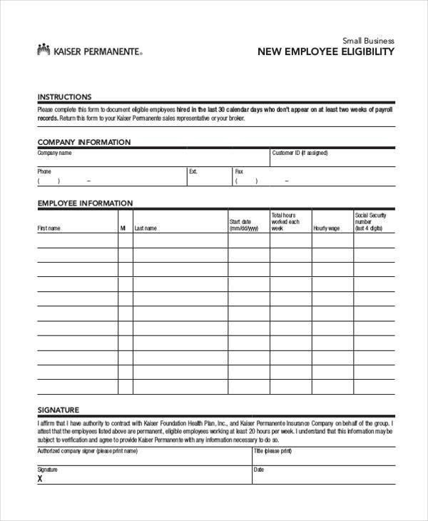 FREE 7 Sample Employment Eligibility Forms In PDF MS Word