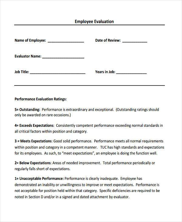 FREE 8 Sales Evaluation Forms PDF MS Word