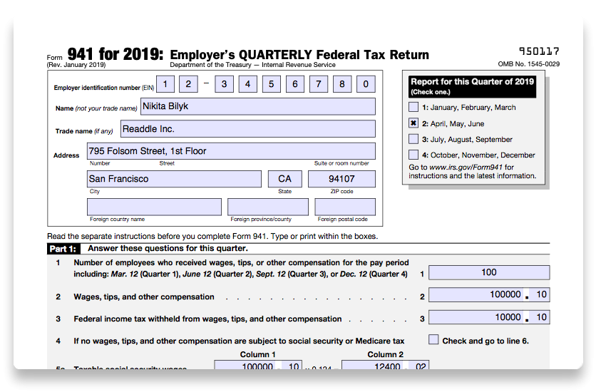 How To Fill Out IRS Form 941 2019 PDF Expert