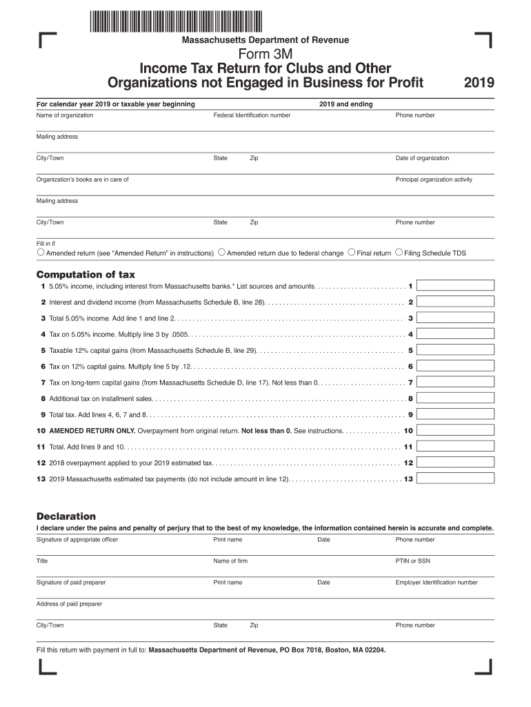 MA DoR 3M 2019 Fill Out Tax Template Online US Legal Forms