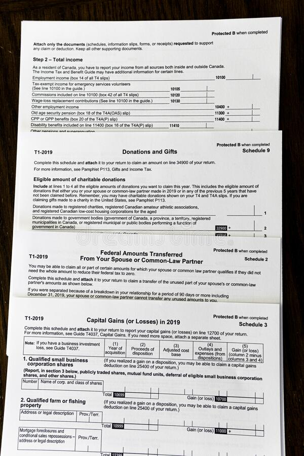 New Canada Revenue Agency Tax Forms Stock Photo Image Of Government