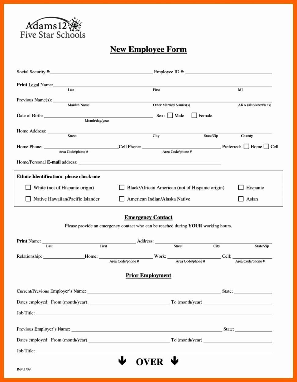 New Hire Form Template Elegant New Hire Forms Template Sampletemplatess 