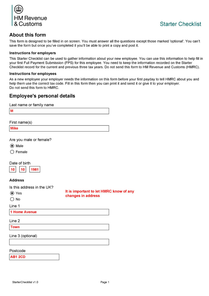 Pay As You Earn PAYE Form Starter Checklist Low Incomes Tax 