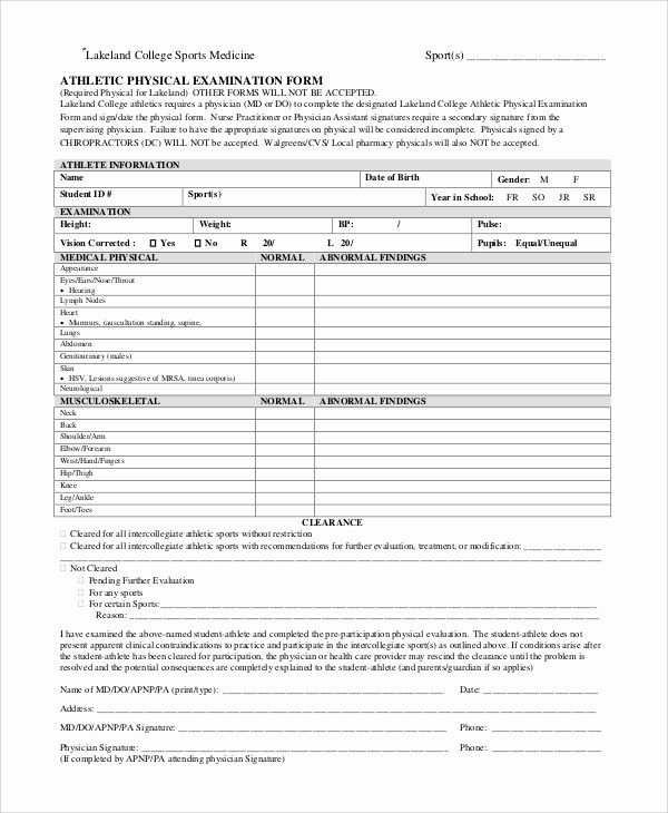 Physical Examination Form For Work Fresh Work Physical Exam Blank Form 