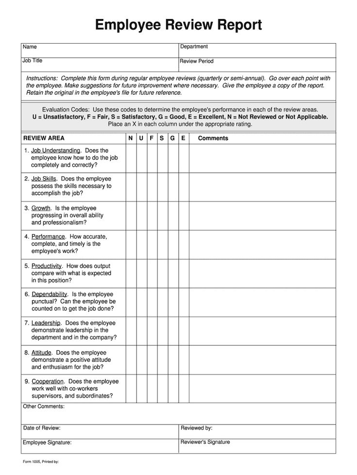 Printable Employee Review Forms Fill Online Printable Regarding 