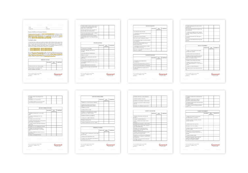Restaurant Employee Performance Evaluation Form Template In Word Apple 