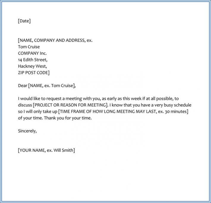 Sample Request Letter For Meeting Appointment With Boss