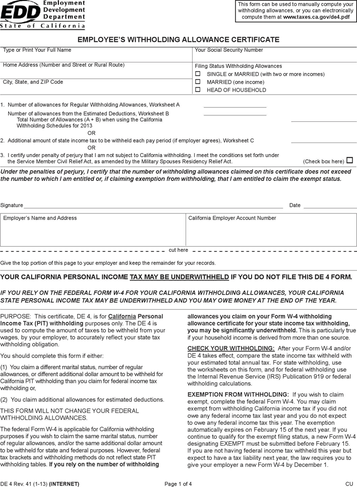 State Tax Withholding Forms Template Free Download Speedy Template