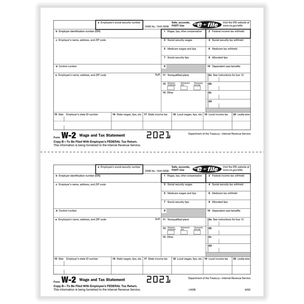 W 2 Laser Employee Employee Federal Tax Form W 2 Formstax