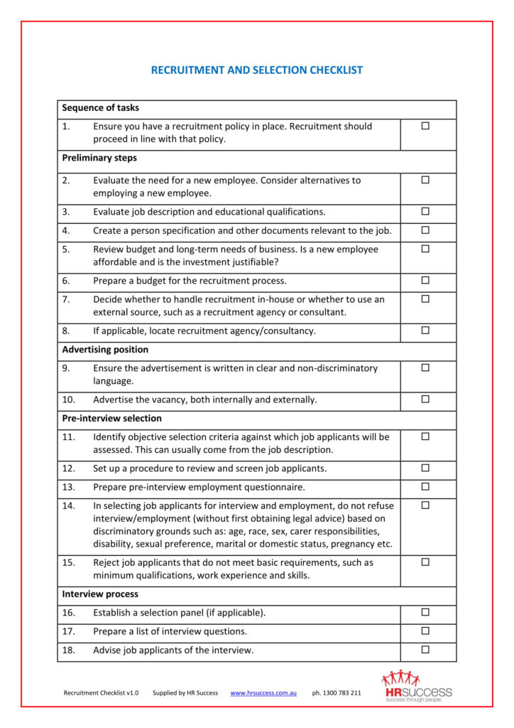 10 Hiring Employees Checklist Examples PDF Word Examples