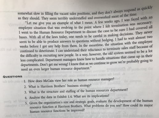 2 CASE The Human Resource Function Of Harrison Brothers Corporan 