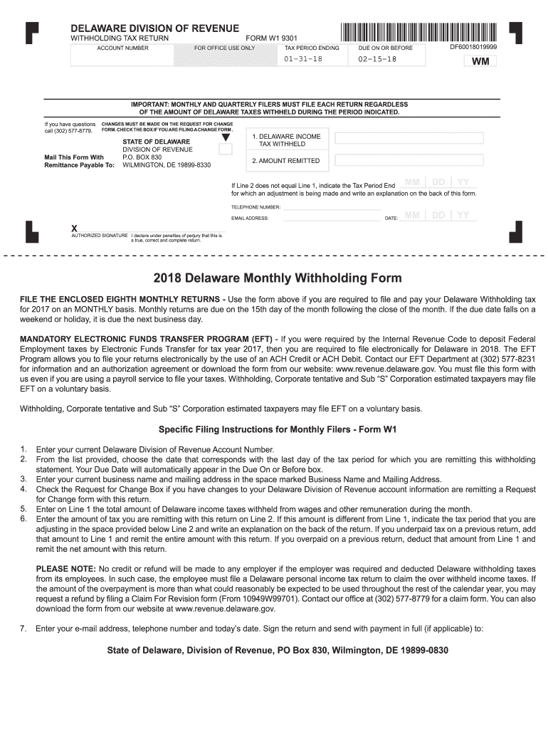 Delaware Employee State Tax Withholding Form 2024 - Employeeform.net