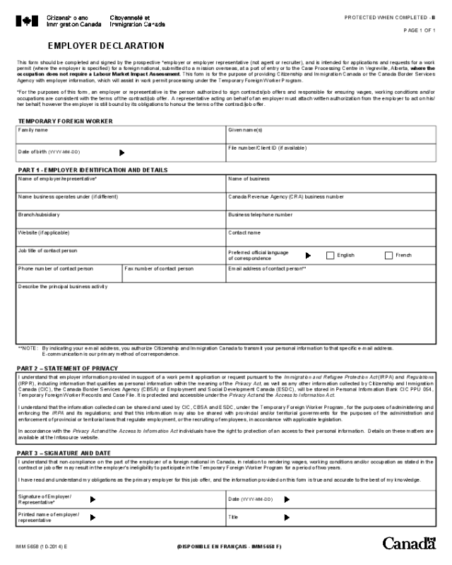 2021 Employee Declaration Form Fillable Printable PDF Forms Handypdf