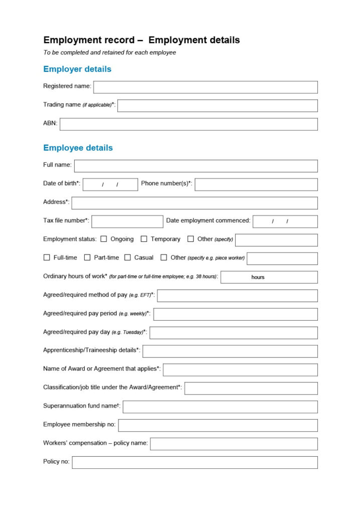 47 Printable Employee Information Forms Personnel Information Sheets 