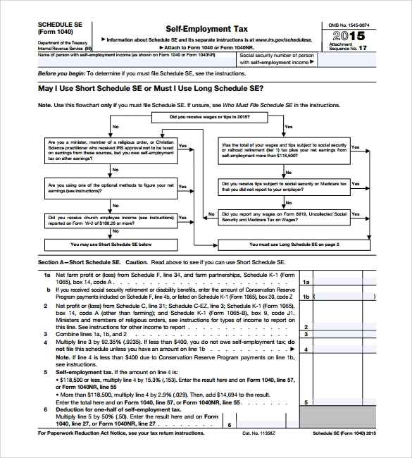 7 Self Employment Tax Forms Sample Templates