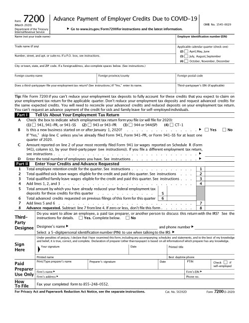 7200 IRS Tax Form