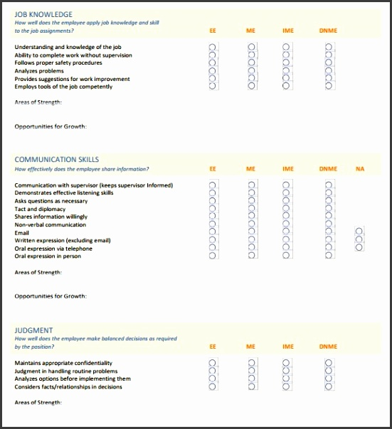 8 Employee Skills Assessment Template Form SampleTemplatess 